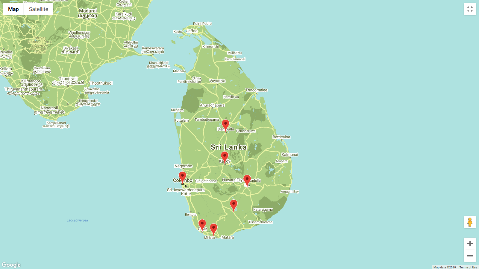 Voyages Yulgo Sri Lanka map