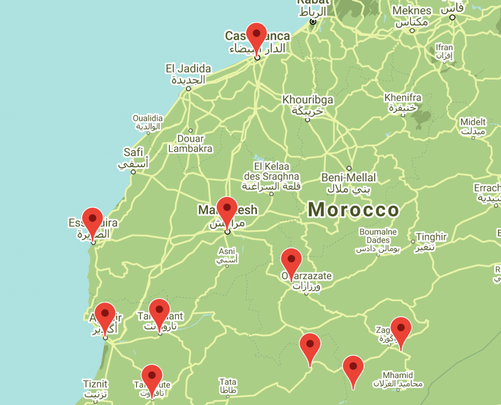 Voyages Yulgo Maroc map sud